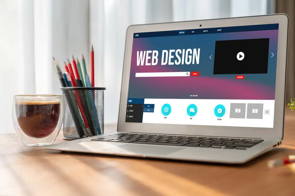 Illustration montrant le processus de conception d'un site web moderne adapté aux entreprises de Clermont-Ferrand